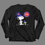 Detroit Pistons Snoopy and Woodstock with Basketball 4 Long Sleeves