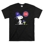 Detroit Pistons Snoopy and Woodstock with Basketball T Shirt 6