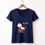 Die Hard 49ers Fan Charlie Brown And Snoopy 5 Womens V Neck