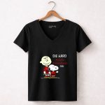 Die Hard Arizona Diamondbacks Fan Snoopy and Charlie Brown 7 Womens V Neck.jpg