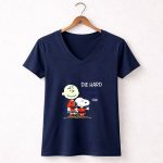 Die Hard Detroit Tigers Fan Snoopy and Charlie Brown 5 Womens V Neck.jpg