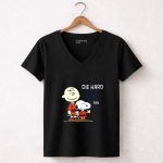 Die Hard Detroit Tigers Fan Snoopy and Charlie Brown 7 Womens V Neck.jpg