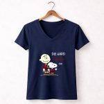 Die Hard Falcons Fan Charlie Brown and Snoopy 5 Womens V Neck