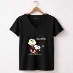 Die Hard Falcons Fan Charlie Brown and Snoopy 7 Womens V Neck