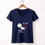 Die Hard Los Angeles Angels Fan Snoopy and Charlie Brown 5 Womens V Neck.jpg