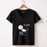 Die Hard Los Angeles Angels Fan Snoopy and Charlie Brown 7 Womens V Neck.jpg