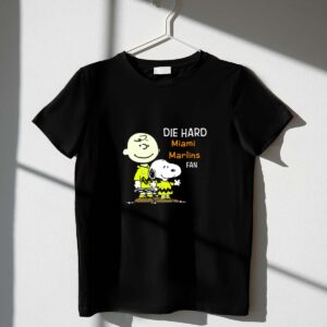 Die Hard Miami Marlins Fan Snoopy and Charlie Brown 1 T Shirt.jpg