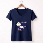 Die Hard Vikings Fan Snoopy and Charlie Brown 5 Womens V Neck