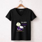 Die Hard Vikings Fan Snoopy and Charlie Brown 7 Womens V Neck