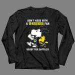 Dont Mess with a Warriors Fan Ready for Battle Snoopy Woodstock 4 Long Sleeves