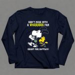 Dont Mess with a Warriors Fan Ready for Battle Snoopy Woodstock 6 Long Sleeves