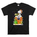 Edmonton Oilers Snoopy Christmas Scene T Shirt 6.jpg