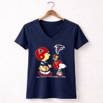 Falcons Snoopy Charlie Brown Woodstock Football Team 5 Womens V Neck