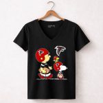 Falcons Snoopy Charlie Brown Woodstock Football Team 7 Womens V Neck