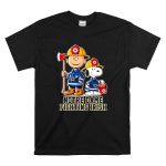 Firefighter Charlie Brown and Snoopy Notre Dame Fighting Irish T Shirt 6.jpg