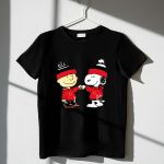 Fist Bump Charlie Brown and Snoopy Wear Clothing Calgary Flames 1 T Shirt.jpg
