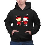 Fist Bump Charlie Brown and Snoopy Wear Clothing Calgary Flames 2 Hoodie.jpg