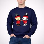 Fist Bump Charlie Brown and Snoopy Wear Clothing Calgary Flames 3 Sweatshirt.jpg