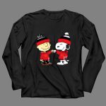 Fist Bump Charlie Brown and Snoopy Wear Clothing Calgary Flames 4 Long Sleeves.jpg