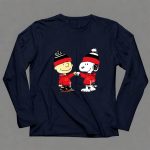 Fist Bump Charlie Brown and Snoopy Wear Clothing Calgary Flames 6 Long Sleeves.jpg