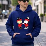 Fist Bump Charlie Brown and Snoopy Wear Clothing Calgary Flames 8 Hoodie.jpg