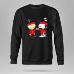 Fist Bump Charlie Brown and Snoopy Wear Clothing Calgary Flames 9 Sweatshirt.jpg