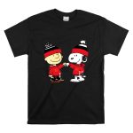 Fist Bump Charlie Brown and Snoopy Wear Clothing Calgary Flames T Shirt 6.jpg