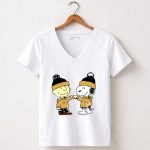 Fist Bump Charlie Brown and Snoopy Wear Clothing Vegas Golden Knights 5 Womens V Neck.jpg