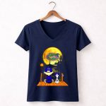 Florida Gators Halloween Moon Alligator Peanuts Charlie Brown and Snoopy 5 Womens V Neck.jpg