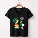 Florida Gators Snoopy and Woodstock Football Helmets 7 Womens V Neck.jpg