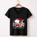 Florida Panthers Hockey Woodstock And Snoopy With Flag American 7 Womens V Neck.jpg