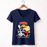 Florida Panthers Snoopy and Charlie Brown dancing 5 Womens V Neck.jpg