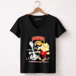 Florida Panthers Snoopy and Charlie Brown dancing 7 Womens V Neck.jpg