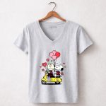 Florida State Seminoles Snoopy and Charlie Brown Valentine 7 Womens V Neck.jpg