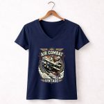 Flying Ace Air Combat Vintage 5 Womens V Neck.jpg