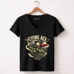 Flying Ace Retro Aviation 7 Womens V Neck.jpg
