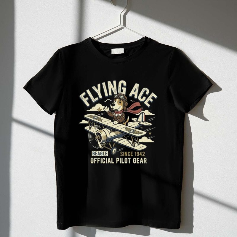 Flying Ace Vintage Beagle Pilot Since 1942 1 T Shirt.jpg