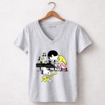 Freddie Mercury Playing Piano With Snoopy Guitar 7 Womens V Neck.jpg