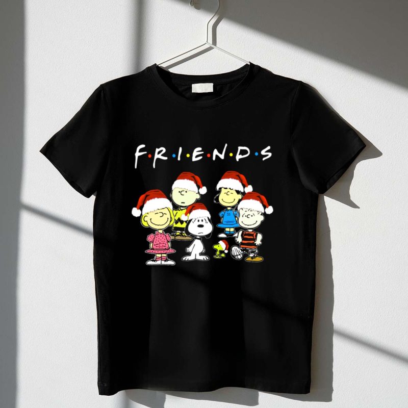 Friends Christmas Snoopy Peanuts Characters Santa Hats 1 T Shirt 1.Jpg