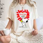 Funny Snoopy And Woodstock I Love You Mom T Shirt 7