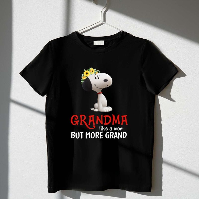 Grandma Like A Mom But More Grand Snoopy Sunflower Crown 1 T Shirt
