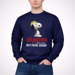 GRANDMA Like a Mom But More Grand Snoopy Sunflower Crown 3 Sweatshirt
