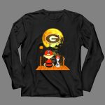 Georgia Bulldogs Halloween Moonlit Dock Scene Charlie Brown and Snoopy Reflections 4 Long Sleeves.jpg