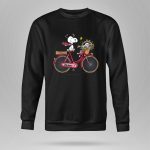 Georgia Bulldogs Snoopy Riding Bike with Flowers 9 Sweatshirt.jpg