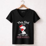 Georgia Bulldogs Snoopy this girl loves her Georgia 7 Womens V Neck.jpg