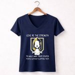 Give Me The Strength To Walk Away From Stupid People Without Slapping Them Snoopy Knights 5 Womens V Neck.jpg