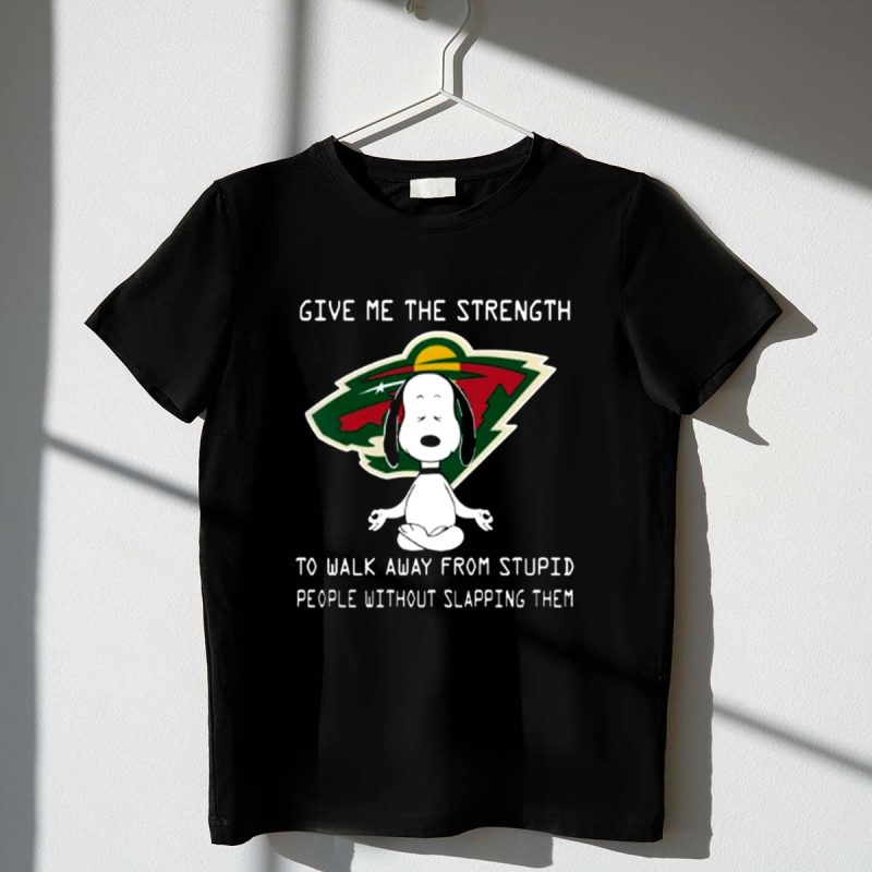 Give Me The Strength Minnesota Wild Snoopy Meditation Humor 1 T Shirt 1.Jpg
