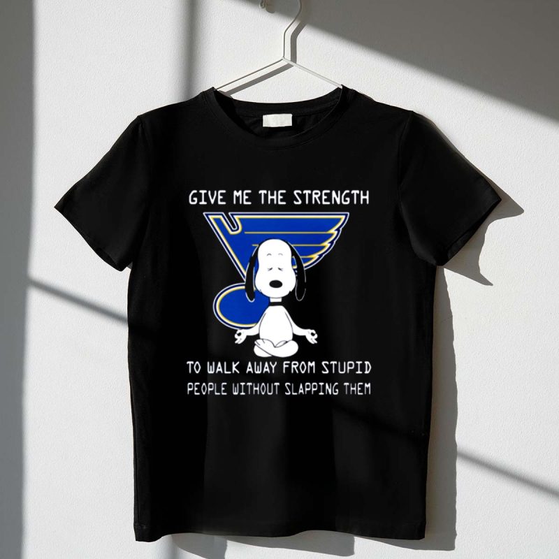 Give Me The Strength St Louis Blues Snoopy Meditation Humor 1 T Shirt.jpg