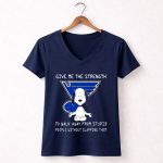 Give Me the Strength St Louis Blues Snoopy Meditation Humor 5 Womens V Neck.jpg