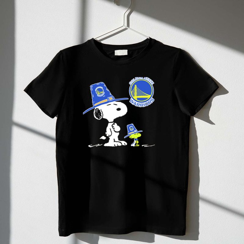 Golden State Warriors Snoopy And Woodstock In Pilgrim Hats 1 T Shirt